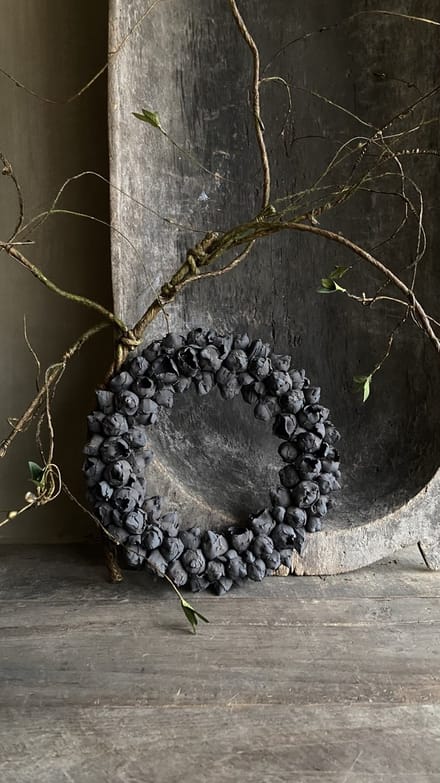 Coco krans dark grey thin 30CM
