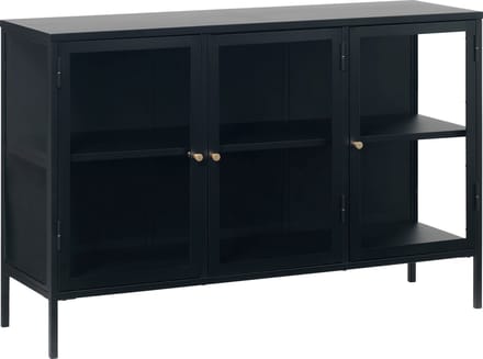 Dressoir Zwart - Metaal - 40x132x85cm - 3 Deuren - Soft Closing - Dressoir Carmel - Giga Living