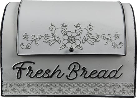 Clayre & Eef Opbergdoos 30x20x20 cm Wit Bruin Metaal Bloemen