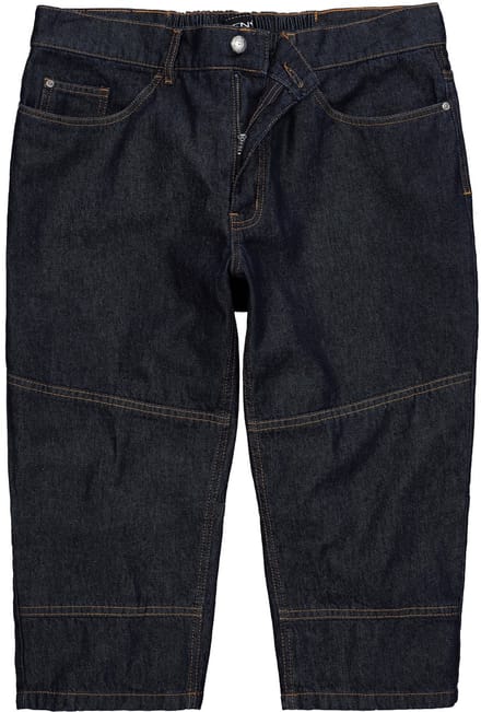 Men Plus - Heren - 3/4-jeans denim 5-pocket elastische tailleband - Donkerblauw denim - Maat 64
