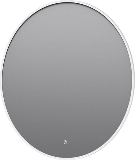 Ronde badkamerspiegel Mauri mat wit met verwarming, LED verlichting en touch sensor 100x100cm