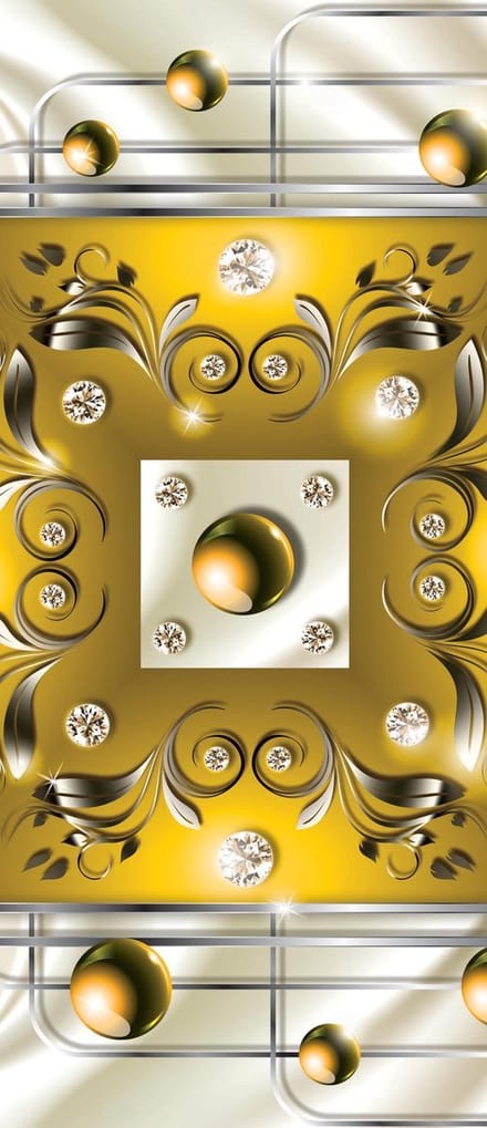 Yellow Diamond Abstract Modern Photo Wallcovering