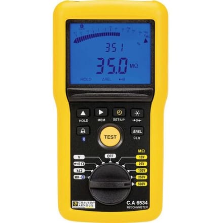 Chauvin Arnoux C.A 6534 Isolatiemeter 10 V, 25 V, 100 V, 250 V, 500 V 50 GΩ