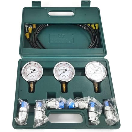 Hydraulische manometerset Graafmachine Hydraulische set Drukmeetapparaat met 6 testkoppelingen groen