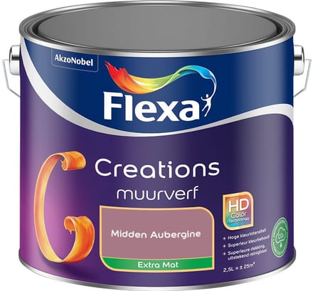 Flexa - Creations Muurverf Extra Mat - Midden Aubergine - Mengverf - 2,5 L
