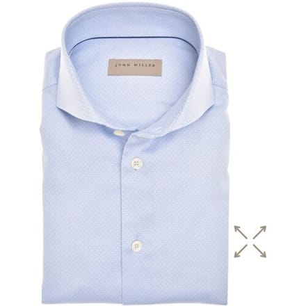 John Miller Overhemd Allover Mini Pattern Cotton Stretch Licht Blauw / male