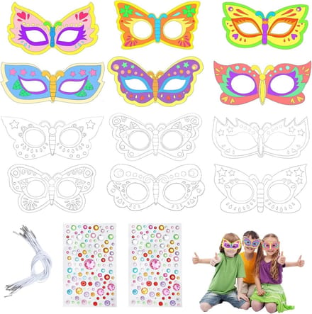 Set van 12 Dierenmaskers voor Kinderen - Schilderen, Feest, DIY, Verjaardag en Creatieve Knutselprojecten