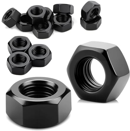 Zwarte M6 hex moeren set van 30 stuks voor bevestiging en montage van onderdelen