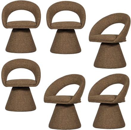 WOOOD Winter Eetkamerstoel - Melange - Zand - Set van 6