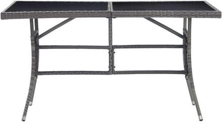 Tuintafel - Buitentafel - Buiten dineren - Weerbestendig polyrotan - 140 x 80 cm - Grijs