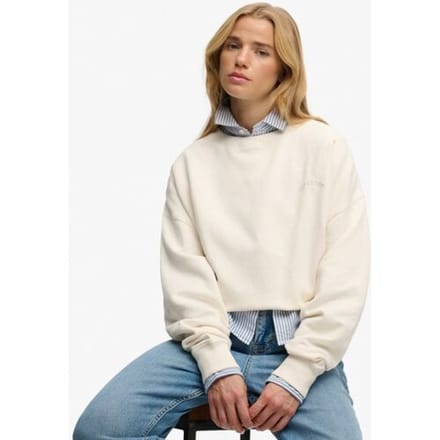 Superdry Essential Logo Crew Sweatshirt White Grootte: 42