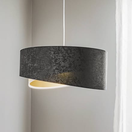 Maco Design Hanglamp Vivien, driekleurig: donkergrijs/wit/goud