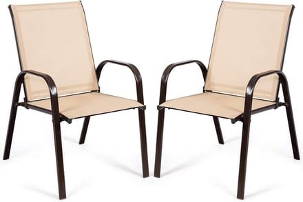 Set van 2 Bistro Tuinstoelen met Armleuning - Metalen Buitenstoelen