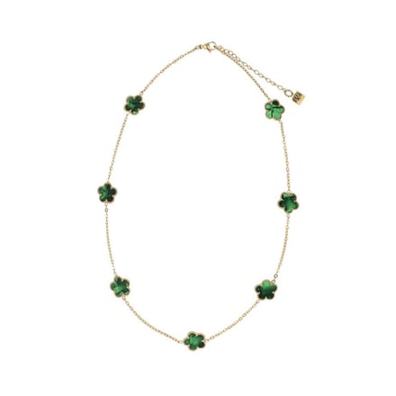Manfield - Dames - Groene bloemetjes ketting - Maat 1