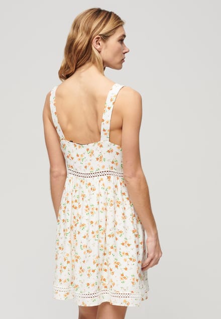 Superdry - Cami jurk met V-hals en kanten afwerking - Dames - Jurken