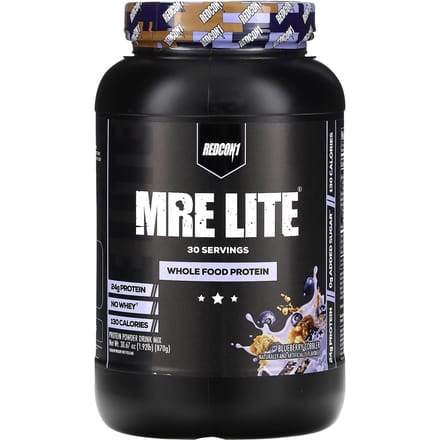Redcon1, MRE Light, Protéine d'aliments complets, Cobbler aux myrtilles, 1,92 lb (870g)