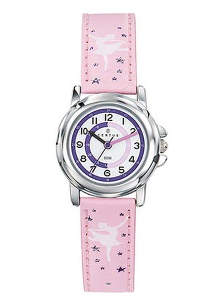 Certus-Kinderhorloge-Roze lederen band-Danseres band.