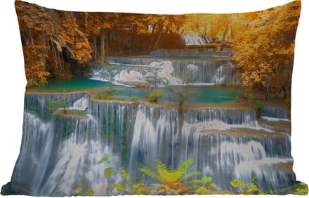 Buitenkussens - Tuin - Waterval - Herfst - Bomen - Bruin - Water - 50x30 cm