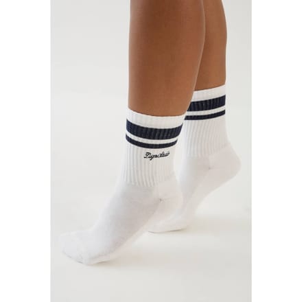 Dames Dsgn Studio Script Gestreepte Sportsokken | White