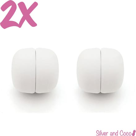 SilverAndCoco® - Hijab Magneten | Magneet voor Hoofddoek - Wit (2 stuks) + opberg tasje