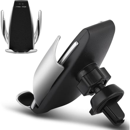 Autotelefoonhouder Draadloze autolader Snel Laadpad, Handsfree Kijken, Automatische Klem gray