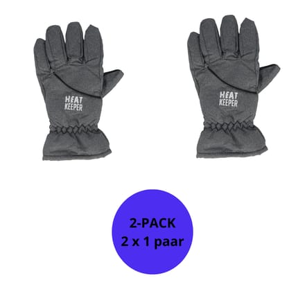 Heatkeeper - Skihandschoenen kinderen - Grijs - 9/12 Jaar - 2-Paar