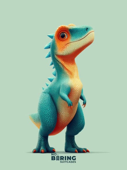 Kinderkoffer blauw - Dino - Groen