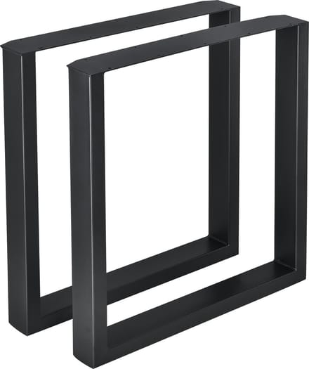 Stalen onderstel set van 2 U tafelpoot 70x72 cm zwart [en.casa]
