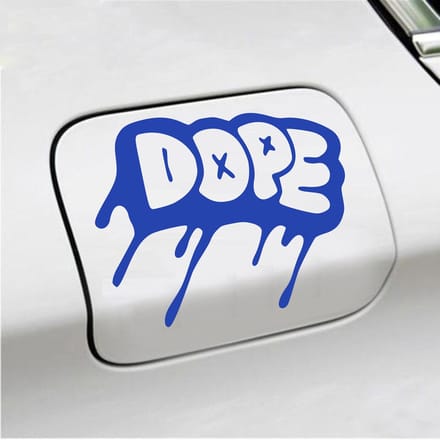 Bumpersticker - Dope - 12,3 X 14,8 - Blauw