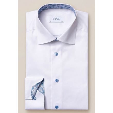 Eton Overhemd Uni Fine Detail Wit / male