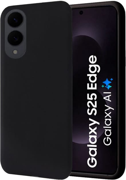 Hoesje geschikt voor Samsung Galaxy S25 Edge - Mat Back Case Zwart