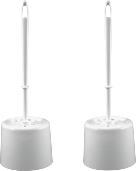 Sorex Toiletborstel met houder - 2x - wit - 39 x 9 cm - rond