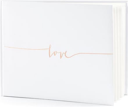 Partydeco - Gastenboek Love Rose Gold