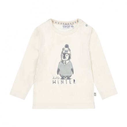Dirkje Pinguin T-shirt - Maat 68 - Offwhite