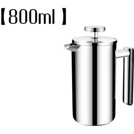1000 ml roestvrijstalen 304 dubbellaagse French Presse-koffiepot met grotere capaciteit, handmatige cafémaker 800ML