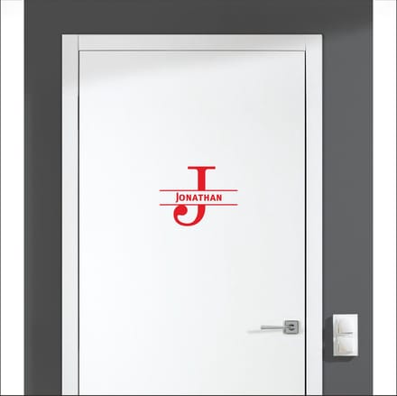 Deursticker Met Naam -  Jonathan - Rood