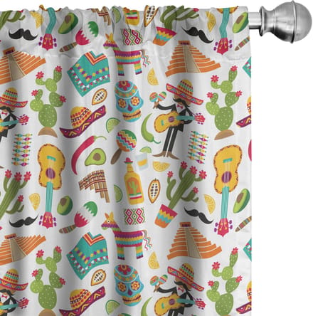ABAKUHAUS Mexicaanse gordijnen – 2x75x225 cm – microvezel – halfdonker