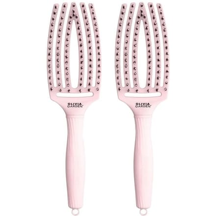 2x Olivia Garden Fingerbrush Care Iconic Boar&Nylon Pastel Pink Medium