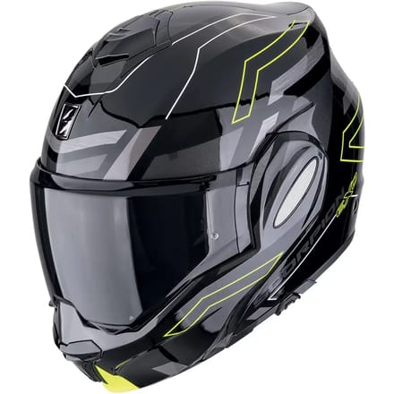 Scorpion Exo-Tech Evo Conquer Black-Neon Yellow - Systeemhelm - Maat S - Motorhelm - ECE 22-06 gekeurd