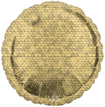 RIETHMULLER - Ronde aluminium ballon met gouden schubben 43 cm