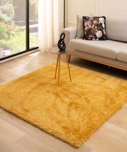 Velvet vloerkleed vierkant - Posh goud 280x280