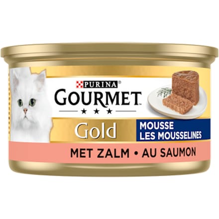 Gold mousse kattenvoer nat met zalm
