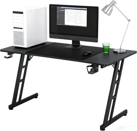 Gamingtafel Bureau 120x60 cm PC Tafel met Hoofdtelefoonhaak en Bekerhouder