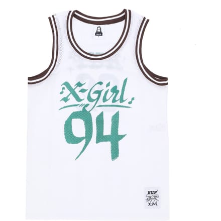 Damesbasketbaltype tanktop thuisteam Jersey X X-girl wit