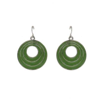 Behave - Oorbellen - Rond - Groen - Retro stijl - 3.5 cm - Dames