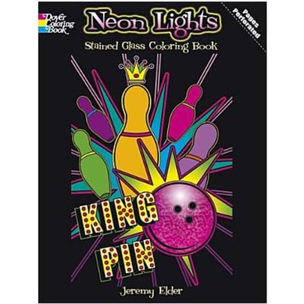 Neon Lights Stained Glass Coloring Book - Elder
