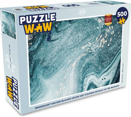 Puzzel Marmer look - Blauw - Luxe - Legpuzzel - Puzzel 500 stukjes