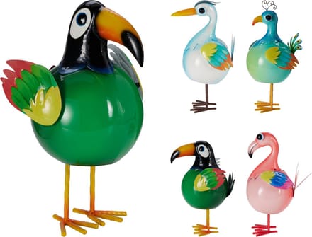 Koopman decoratie vogel metaal 23x18x38cm tuinbeeld.
