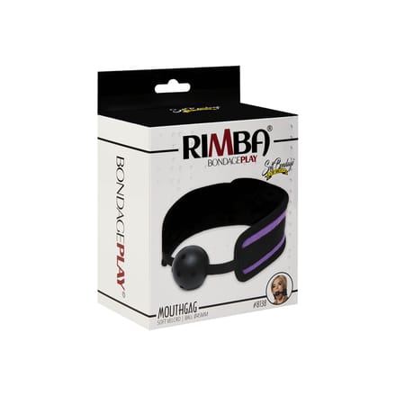 Rimba - Comfortabele ball gag - Zwart/Paars - Verstelbaar