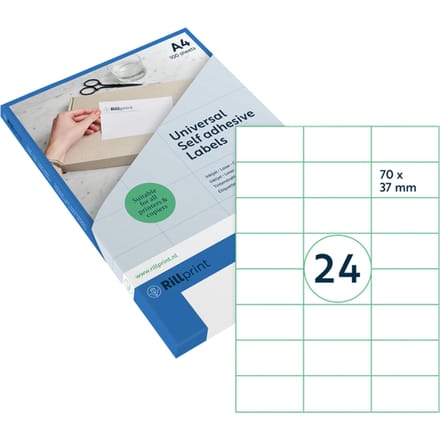 Etiket Rillprint 70x37mm mat transparant 600 etiketten